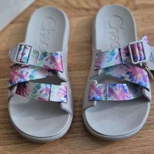 NEW Chaco Women's Size 7 Light Tie Dye Chillos Strappy Slide Sandals
